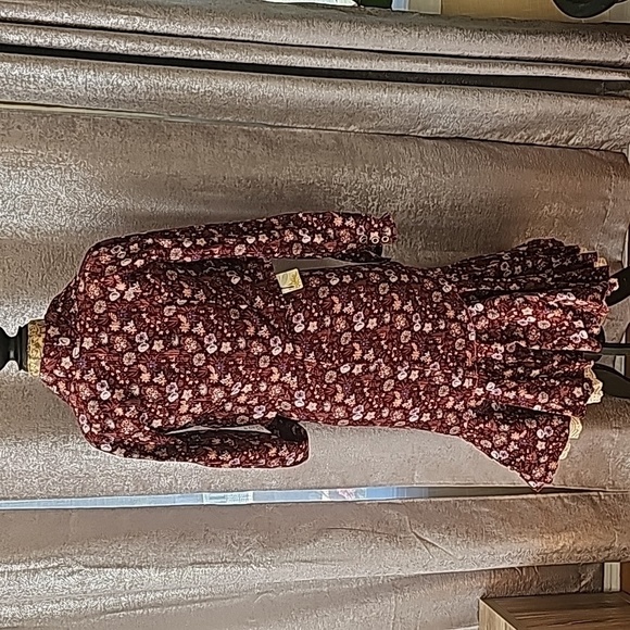 NWT VINTAGE Free People Corduroy Floral Jacket and Ruffle Skirt Set Size 0/2 - Picture 5 of 8